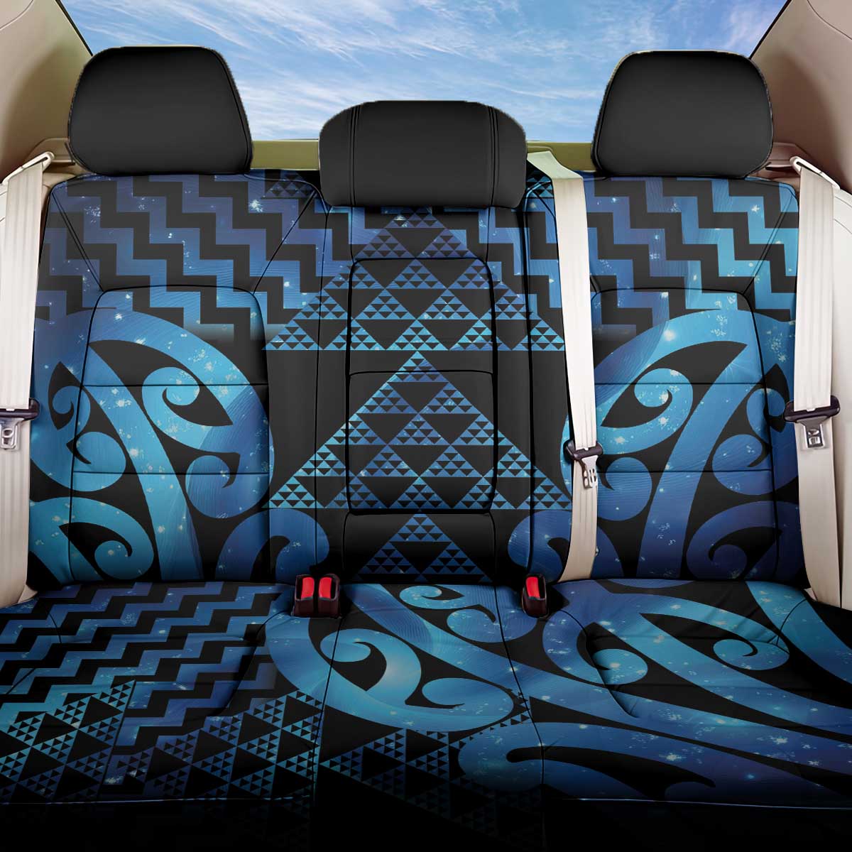 Taniko Motifs Matariki New Zealand Back Car Seat Cover NZ Niho Taniwha Poutama