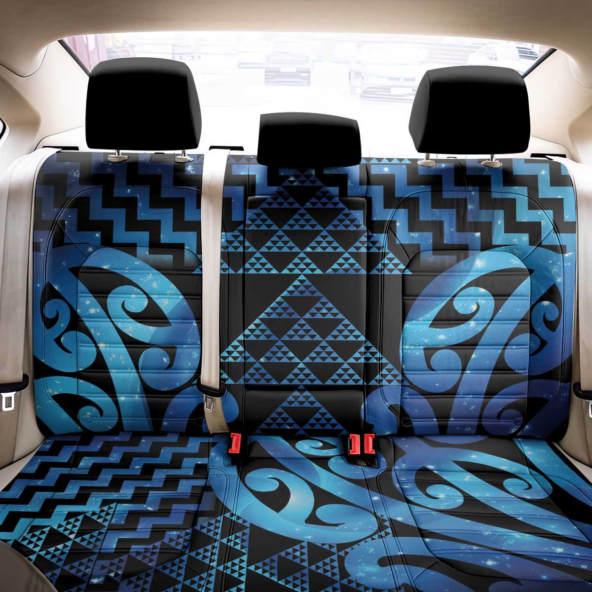 Taniko Motifs Matariki New Zealand Back Car Seat Cover NZ Niho Taniwha Poutama LT14 - Polynesian Pride