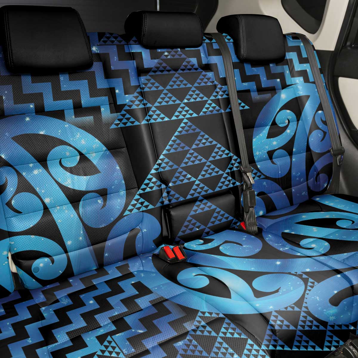 Taniko Motifs Matariki New Zealand Back Car Seat Cover NZ Niho Taniwha Poutama LT14 - Polynesian Pride