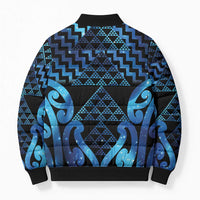 Taniko Motifs Matariki New Zealand Bomber Puffer Jacket NZ Niho Taniwha Poutama LT14 - Polynesian Pride