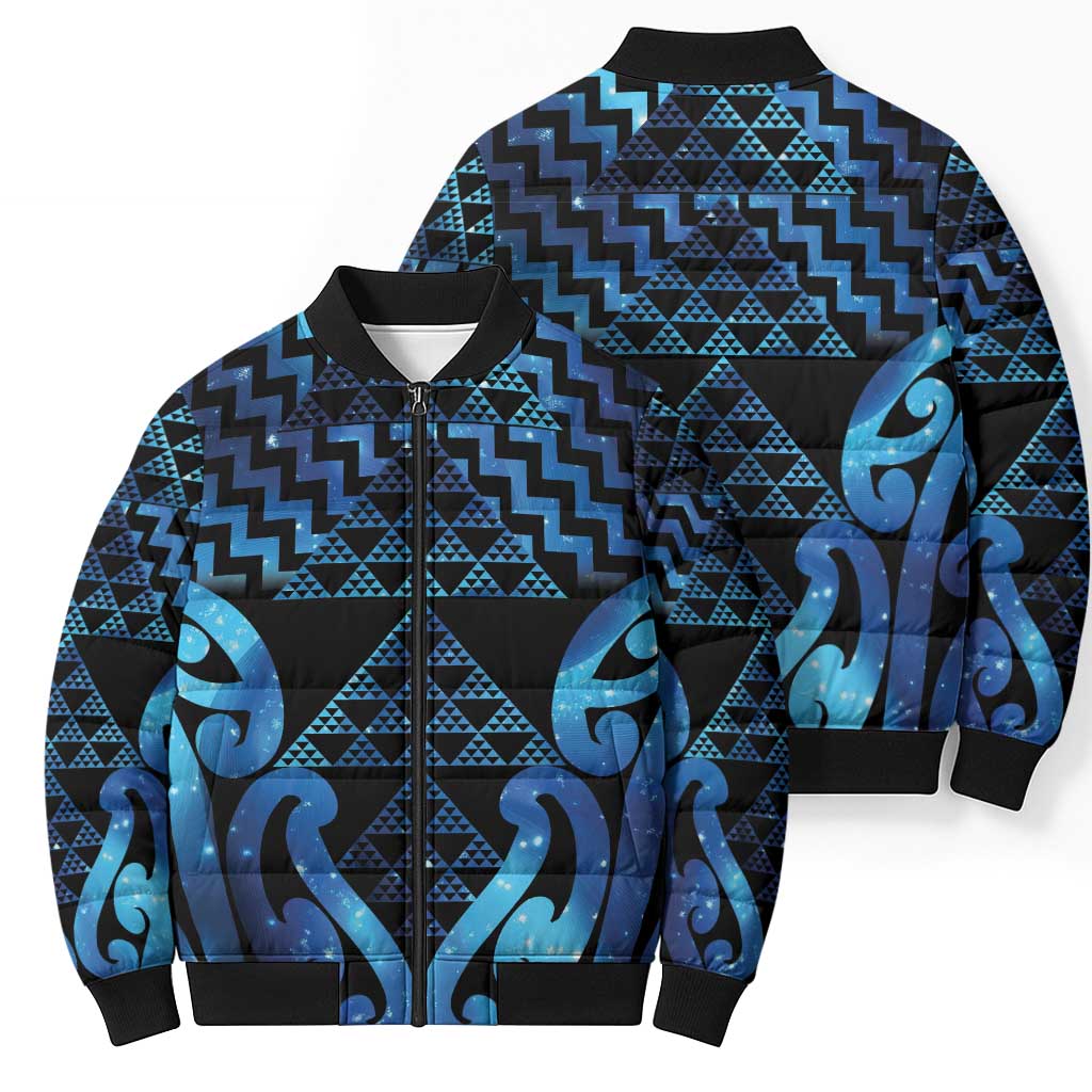 Taniko Motifs Matariki New Zealand Bomber Puffer Jacket NZ Niho Taniwha Poutama LT14 - Polynesian Pride