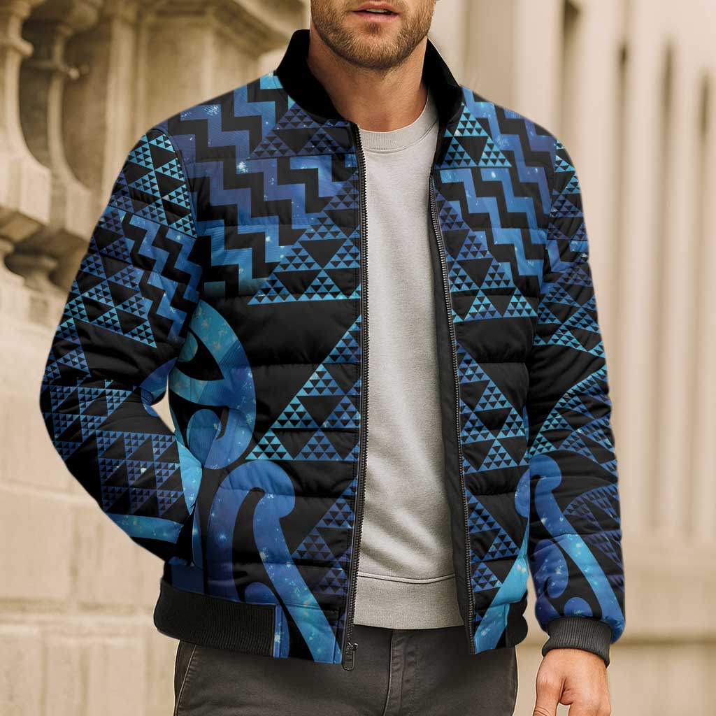 Taniko Motifs Matariki New Zealand Bomber Puffer Jacket NZ Niho Taniwha Poutama LT14 - Polynesian Pride