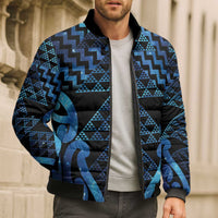 Taniko Motifs Matariki New Zealand Bomber Puffer Jacket NZ Niho Taniwha Poutama LT14 - Polynesian Pride