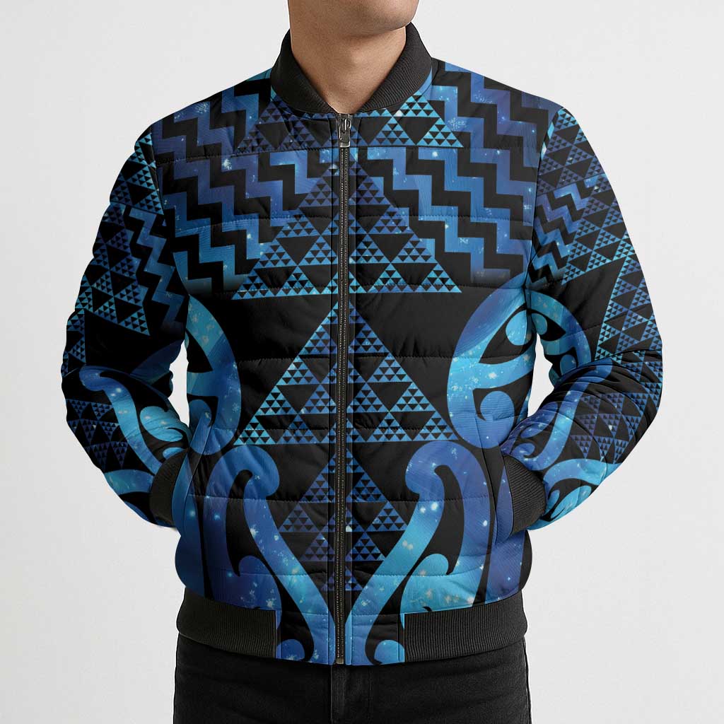 Taniko Motifs Matariki New Zealand Bomber Puffer Jacket NZ Niho Taniwha Poutama LT14 - Polynesian Pride