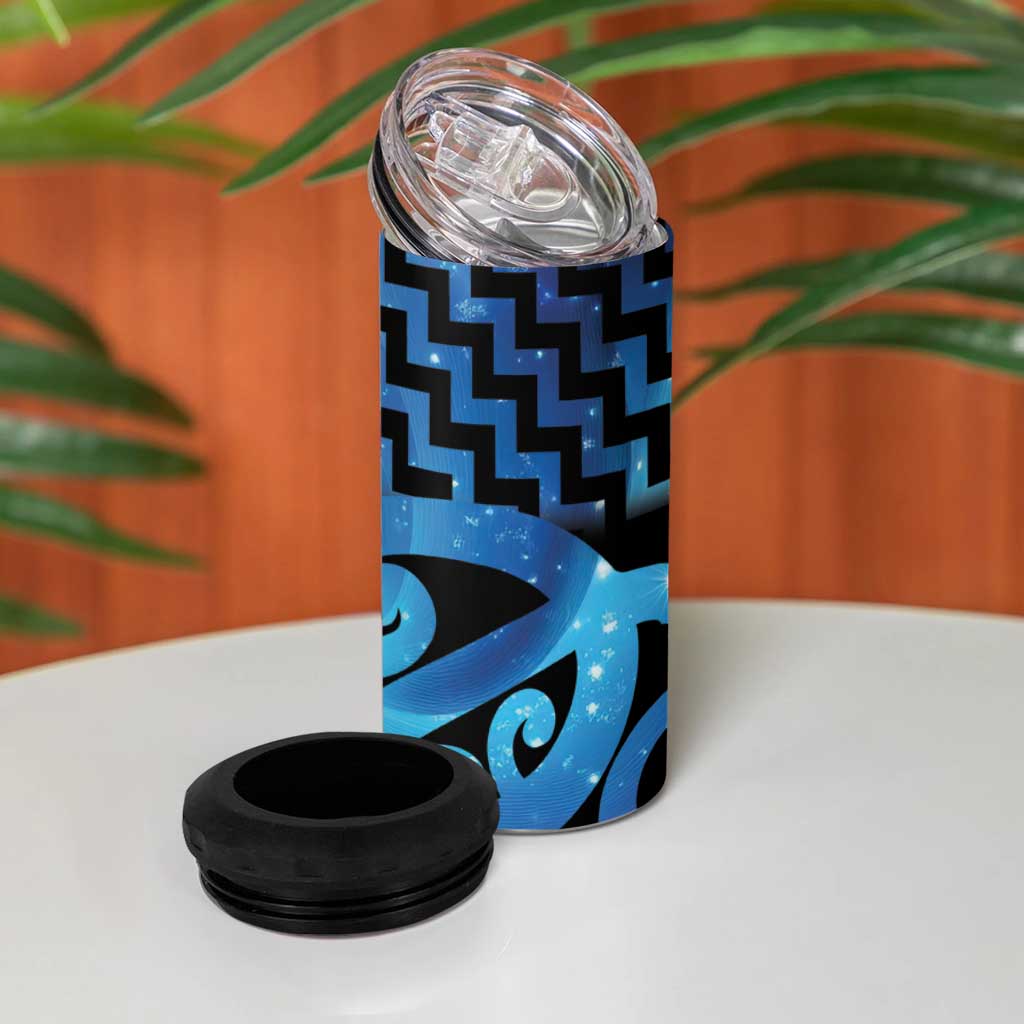Taniko Motifs Matariki New Zealand 4 in 1 Can Cooler Tumbler NZ Niho Taniwha Poutama LT14 - Polynesian Pride