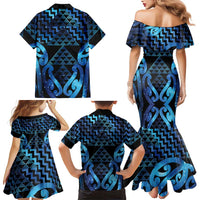 Taniko Motifs Matariki New Zealand Family Matching Mermaid Dress and Hawaiian Shirt NZ Niho Taniwha Poutama LT14 - Polynesian Pride