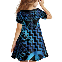 Taniko Motifs Matariki New Zealand Family Matching Off Shoulder Short Dress and Hawaiian Shirt NZ Niho Taniwha Poutama LT14 - Polynesian Pride
