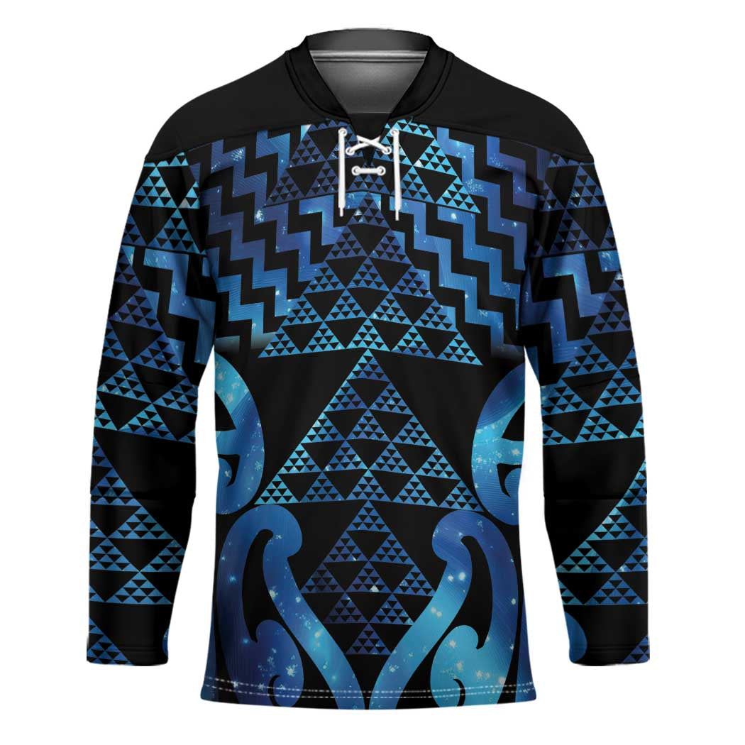 Taniko Motifs Matariki New Zealand Hockey Jersey NZ Niho Taniwha Poutama LT14 Unisex Blue - Polynesian Pride
