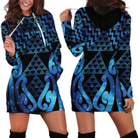 Taniko Motifs Matariki New Zealand Hoodie Dress NZ Niho Taniwha Poutama