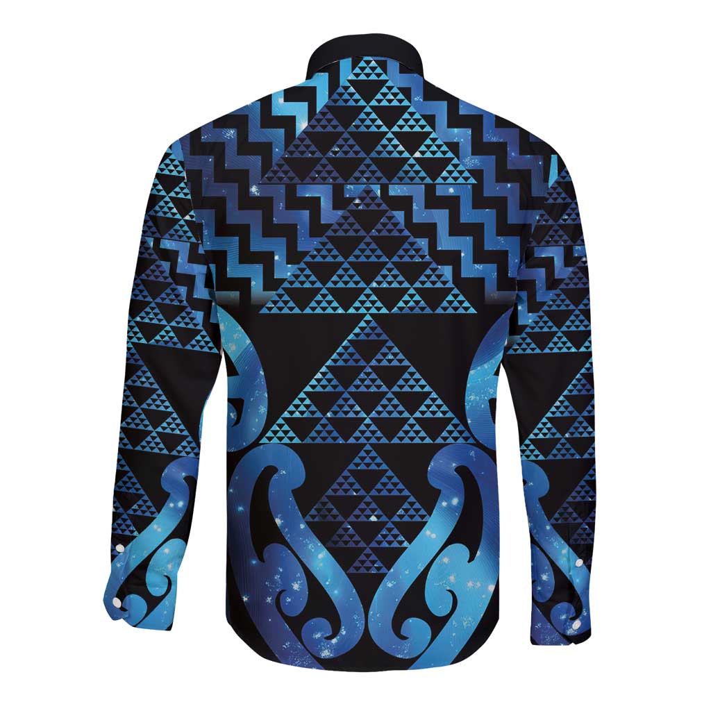 Taniko Motifs Matariki New Zealand Long Sleeve Button Shirt NZ Niho Taniwha Poutama