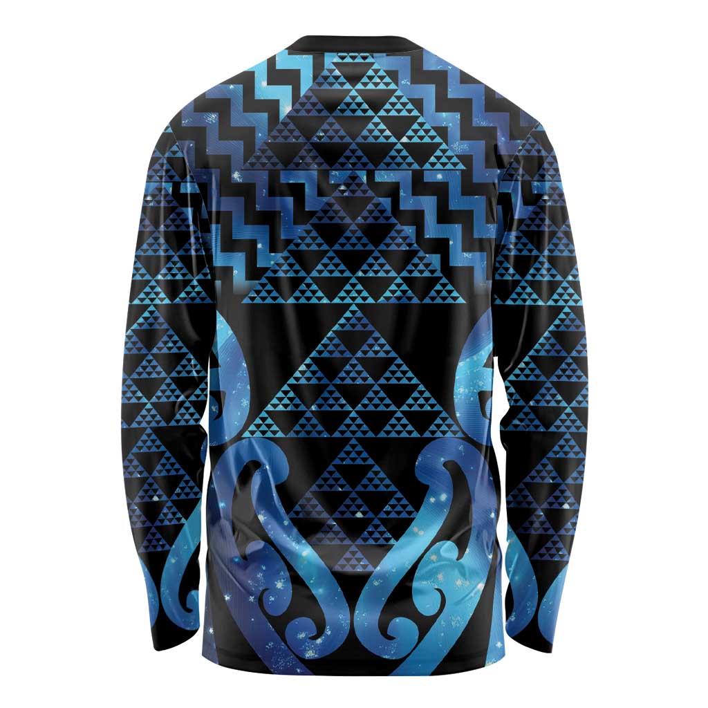 Taniko Motifs Matariki New Zealand Long Sleeve Shirt NZ Niho Taniwha Poutama LT14 - Polynesian Pride