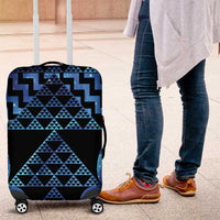 Taniko Motifs Matariki New Zealand Luggage Cover NZ Niho Taniwha Poutama LT14 Blue - Polynesian Pride