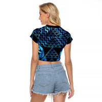 Taniko Motifs Matariki New Zealand Raglan Cropped T Shirt NZ Niho Taniwha Poutama LT14 - Polynesian Pride