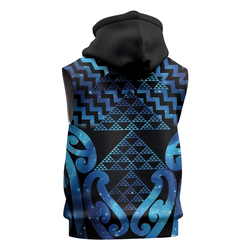 Taniko Motifs Matariki New Zealand Sleeveless Hoodie NZ Niho Taniwha Poutama LT14 - Polynesian Pride