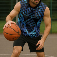 Taniko Motifs Matariki New Zealand Sleeveless Hoodie NZ Niho Taniwha Poutama LT14 - Polynesian Pride