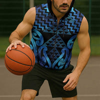 Taniko Motifs Matariki New Zealand Sleeveless Zip Hoodie NZ Niho Taniwha Poutama LT14 - Polynesian Pride