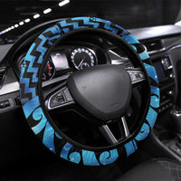 Taniko Motifs Matariki New Zealand Steering Wheel Cover NZ Niho Taniwha Poutama LT14 Universal Fit Blue - Polynesian Pride