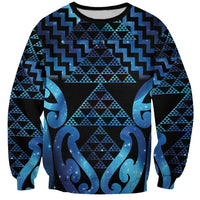 Taniko Motifs Matariki New Zealand Sweatshirt NZ Niho Taniwha Poutama LT14 Unisex Blue - Polynesian Pride