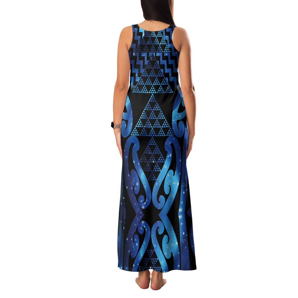 Taniko Motifs Matariki New Zealand Tank Maxi Dress NZ Niho Taniwha Poutama LT14 - Polynesian Pride