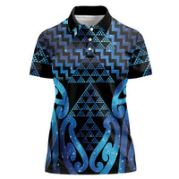 Taniko Motifs Matariki New Zealand Women Polo Shirt NZ Niho Taniwha Poutama