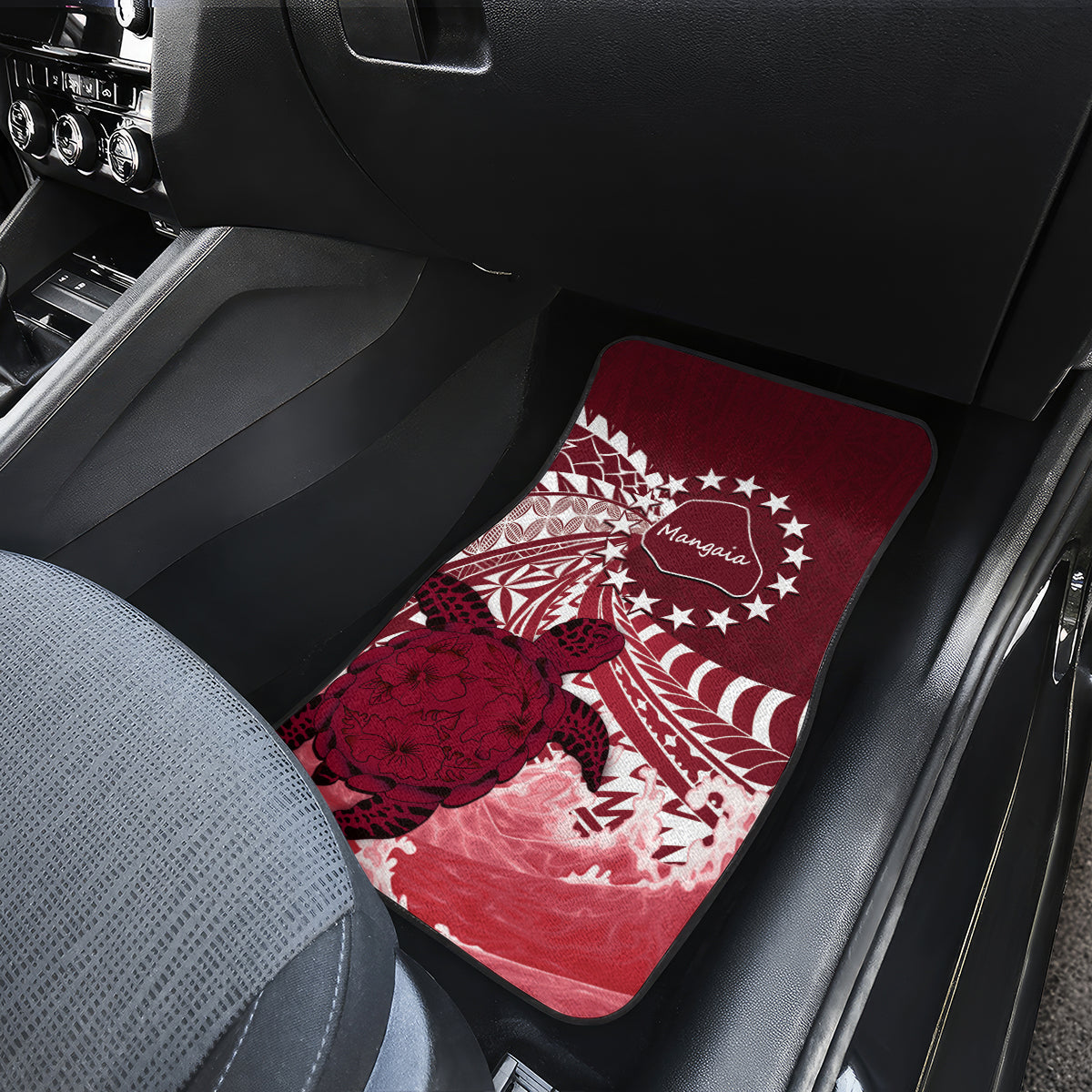 Cook Islands Mangaia Gospel Day Car Mats Polynesian Art With Sea Turtle