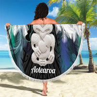 Aotearoa Korowai Motif Beach Blanket Hei Tiki Poutama Maori Pattern