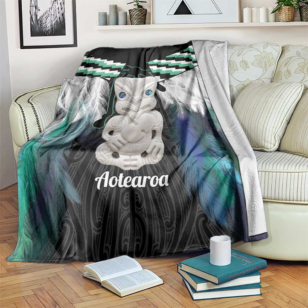 Aotearoa Korowai Motif Blanket Hei Tiki Poutama Maori Pattern