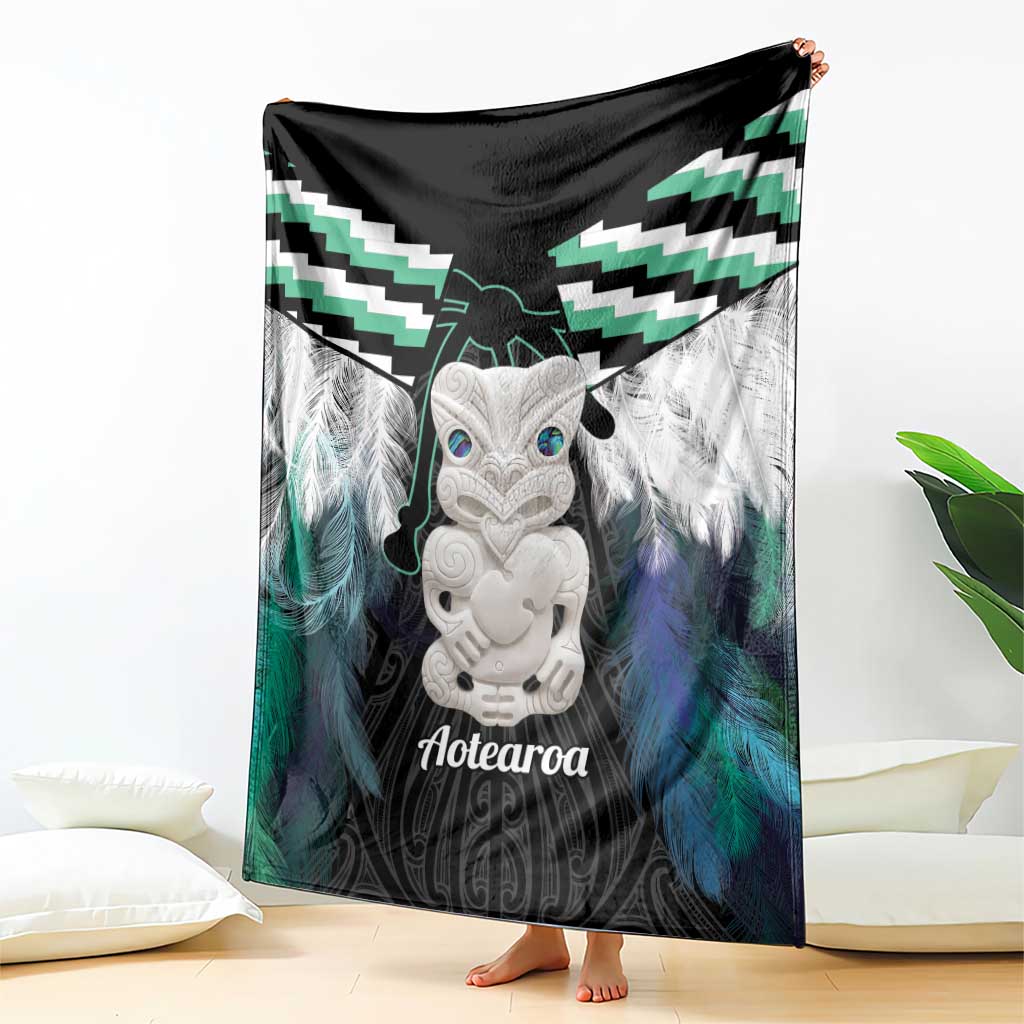 Aotearoa Korowai Motif Blanket Hei Tiki Poutama Maori Pattern