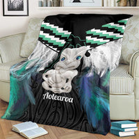 Aotearoa Korowai Motif Blanket Hei Tiki Poutama Maori Pattern