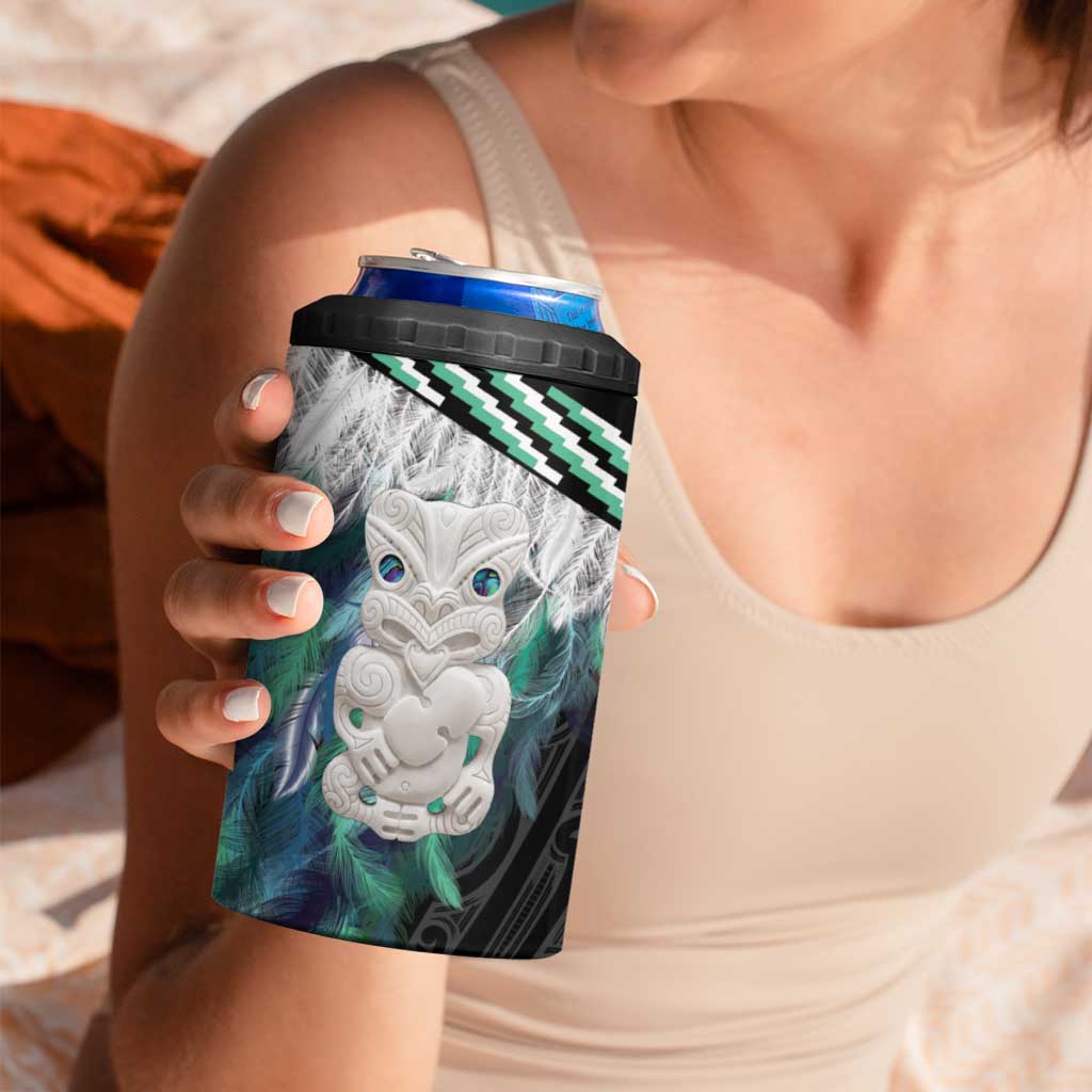 Aotearoa Korowai Motif 4 in 1 Can Cooler Tumbler Hei Tiki Poutama Maori Pattern LT14 - Polynesian Pride