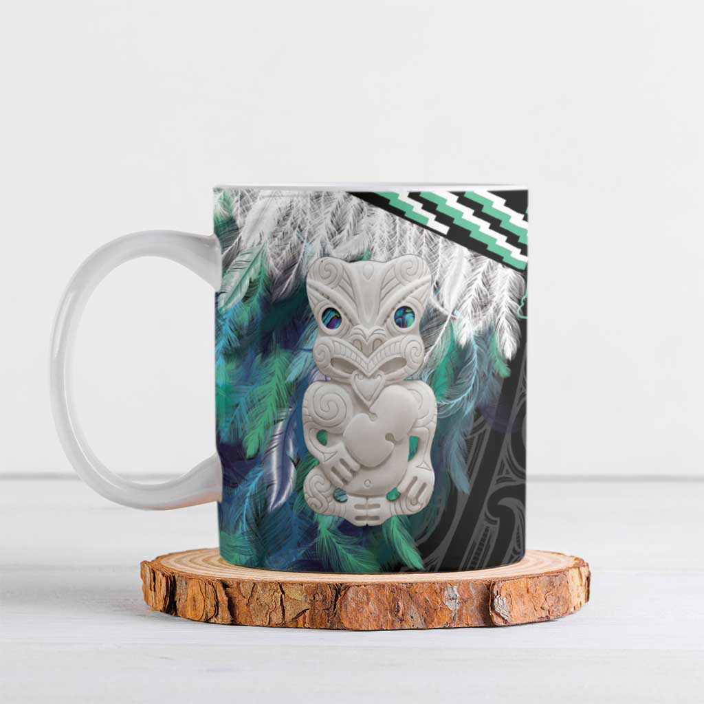 Aotearoa Korowai Motif Ceramic Mug Hei Tiki Poutama Maori Pattern - Polynesian Pride