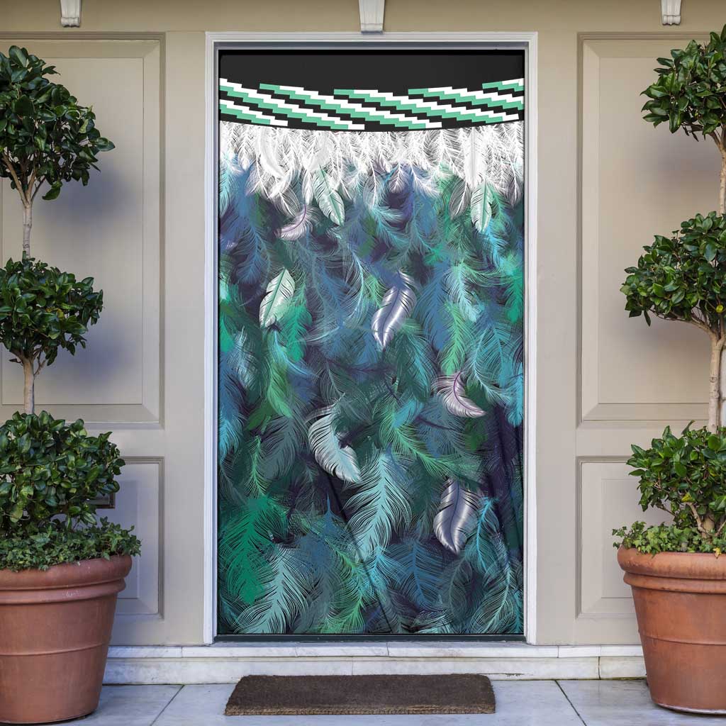 Aotearoa Korowai Motif Door Cover Hei Tiki Poutama Maori Pattern - Polynesian Pride