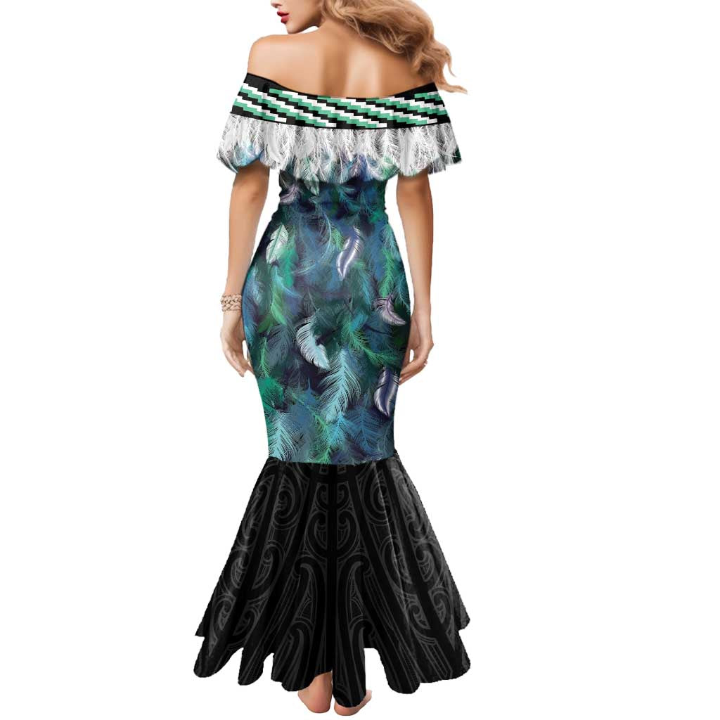 Aotearoa Korowai Motif Mermaid Dress Hei Tiki Poutama Maori Pattern