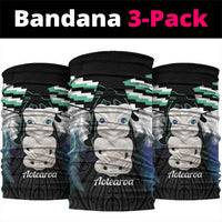 Aotearoa Korowai Motif Neck Gaiter Hei Tiki Poutama Maori Pattern LT14 package One Size: 25*50cm Turquoise - Polynesian Pride
