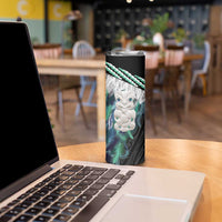 Aotearoa Korowai Motif Skinny Tumbler Hei Tiki Poutama Maori Pattern LT14 - Polynesian Pride