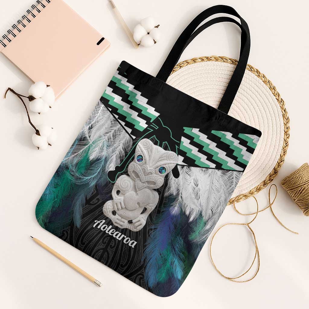 Aotearoa Korowai Motif Tote Bag Hei Tiki Poutama Maori Pattern - Polynesian Pride