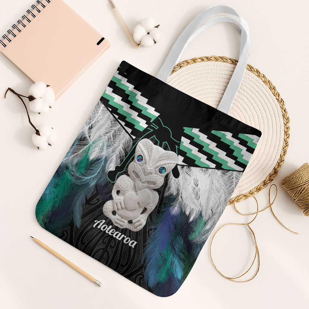 Aotearoa Korowai Motif Tote Bag Hei Tiki Poutama Maori Pattern - Polynesian Pride