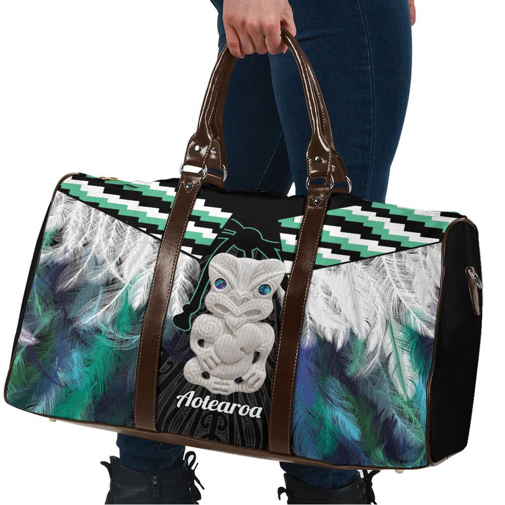 Aotearoa Korowai Motif Travel Bag Hei Tiki Poutama Maori Pattern - Polynesian Pride
