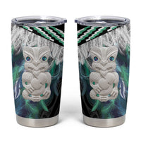 Aotearoa Korowai Motif Tumbler Cup Hei Tiki Poutama Maori Pattern LT14 Turquoise - Polynesian Pride