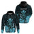 Custom King Kamehameha Day Hawaii Hoodie Polynesia Tribal Kanaka and Hibiscus Turquoise LT14 - Polynesian Pride