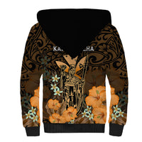Polynesian Pride King Kamehameha Day Hawaii Sherpa Hoodie Polynesia Tribal Kanaka And Hibiscus Gold LT14 - Polynesian Pride