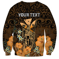 Personalised King Kamehameha Day Hawaii Sweatshirt Polynesia Tribal Kanaka And Hibiscus Gold LT14 - Polynesian Pride