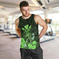 Personalised King Kamehameha Day Hawaii Men Tank Top Polynesia Tribal Kanaka And Hibiscus Green LT14 - Polynesian Pride