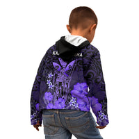 Polynesian Pride King Kamehameha Day Hawaii Kid Hoodie Polynesia Tribal Kanaka And Hibiscus Purple LT14 - Polynesian Pride