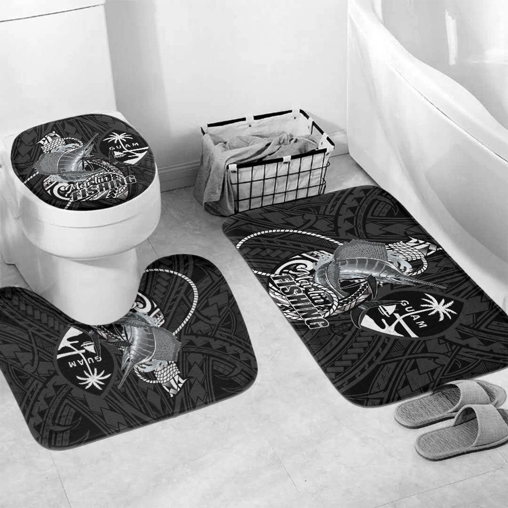 Guam Blue Marlin Fishing Bathroom Set Guahan Fish Hook Tattoo Black Version