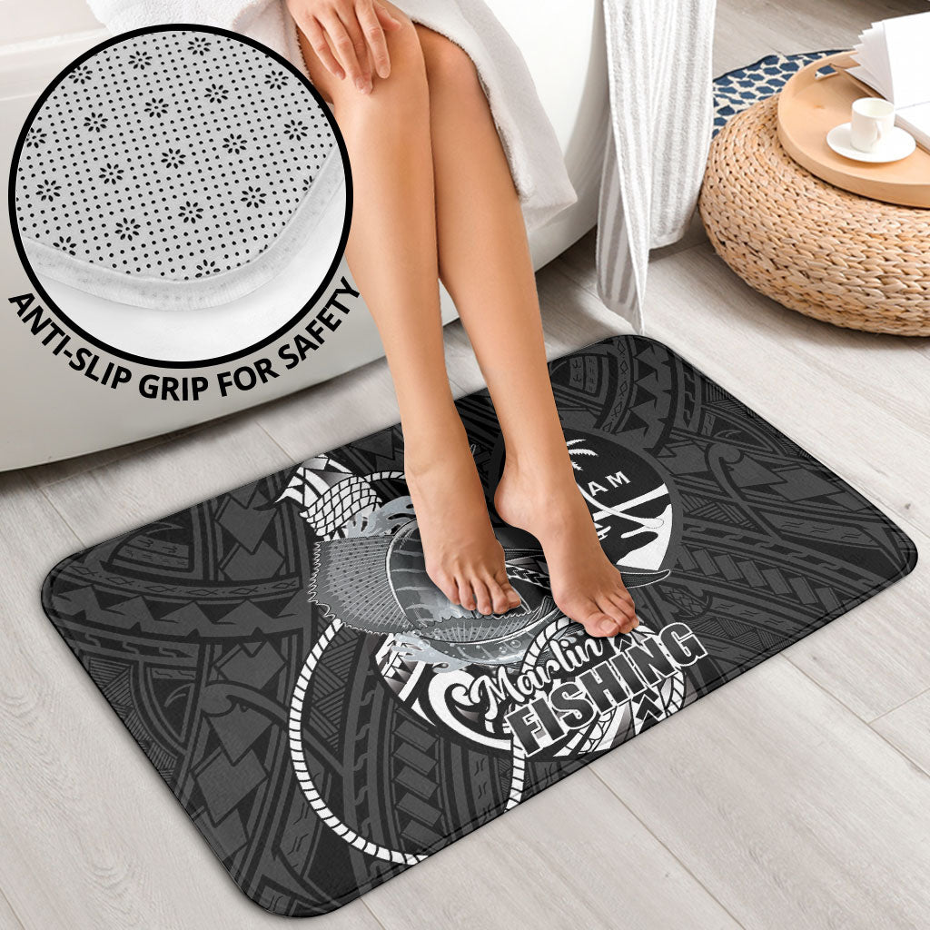 Guam Blue Marlin Fishing Bathroom Set Guahan Fish Hook Tattoo Black Version