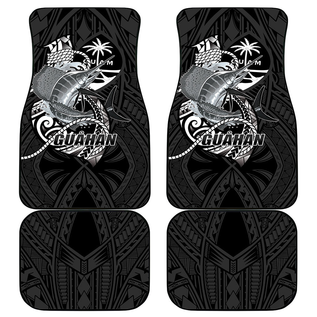 Guam Blue Marlin Fishing Car Mats Guahan Fish Hook Tattoo Black Version