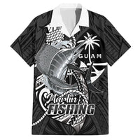 Guam Blue Marlin Fishing Hawaiian Shirt Guahan Fish Hook Tattoo Black Version LT14 Black - Polynesian Pride