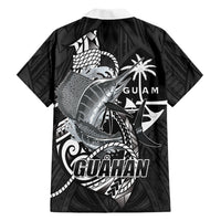 Guam Blue Marlin Fishing Hawaiian Shirt Guahan Fish Hook Tattoo Black Version LT14 - Polynesian Pride