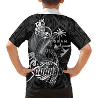 Guam Blue Marlin Fishing Hawaiian Shirt Guahan Fish Hook Tattoo Black Version LT14 - Polynesian Pride